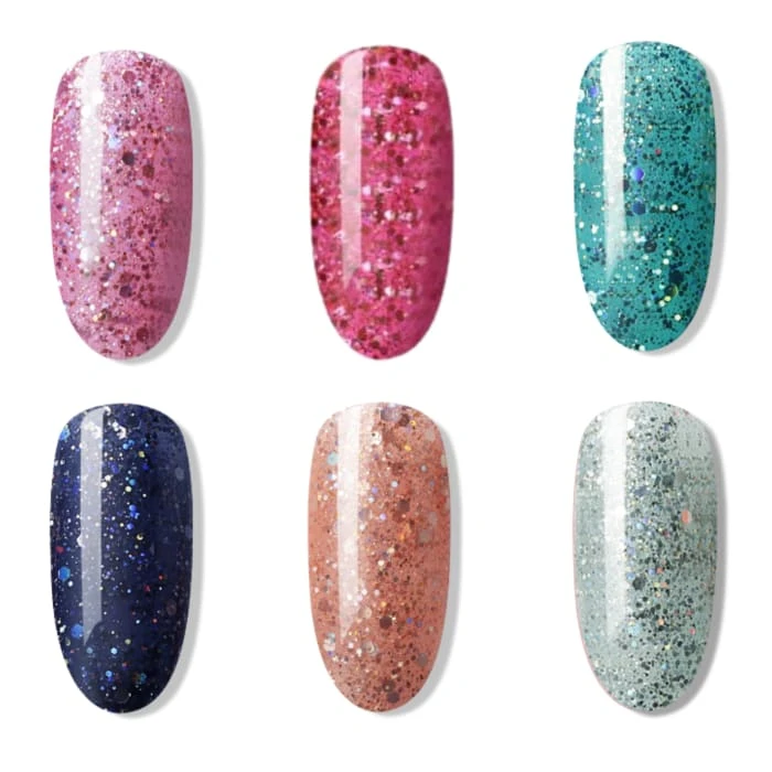 Bluesky Confetti Gel Nail Polish Set - 6 X 10ml 1 Bluesky Confetti Gel Nail Polish Set - 6 X 10ml