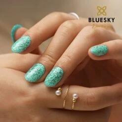 Bluesky Gel Polish - Glitter Neon 04 - Aqua -Bluesky Cosmetics GLITTERNEON04
