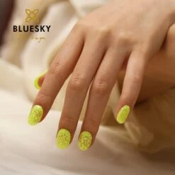 Bluesky Gel Polish - Glitter Neon 05 - Yellow -Bluesky Cosmetics GLITTERNEON05