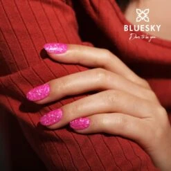 Bluesky Gel Polish - Glitter Neon 10 - Hot Pink 5 Bluesky Gel Polish - Glitter Neon 10 - Hot Pink -Bluesky Cosmetics GLITTERNEON10handimage