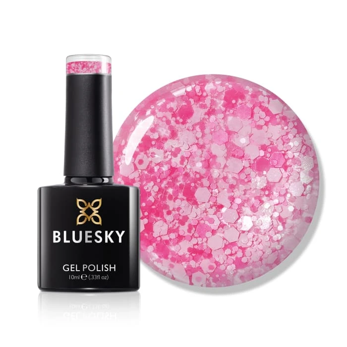 Bluesky Gel Polish - Glitter Neon 09 - Pink 1 Bluesky Gel Polish - Glitter Neon 09 - Pink