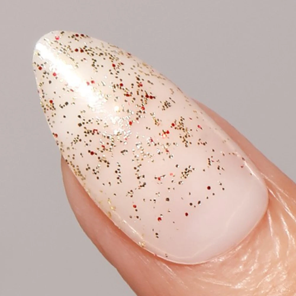 Almond Golden Glitter - Press On Nails Set 2 Almond Golden Glitter - Press On Nails Set - Image 2