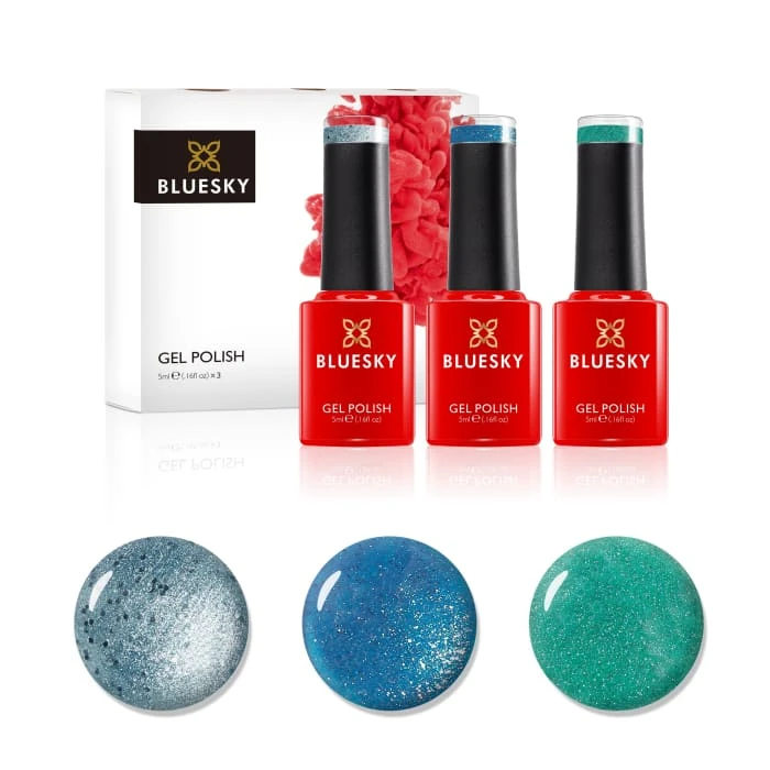 Bluesky Mini Trio Set Crystal Teals - 5ml 1 Bluesky Mini Trio Set Crystal Teals - 5ml