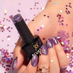 Bluesky Gel Polish - PLATINUM-15 - Lilac Ice -Bluesky Cosmetics PLATINUM 15 HAND2