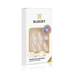 Almond Golden Glitter - Press On Nails Set 14 Almond Golden Glitter - Press On Nails Set -Bluesky Cosmetics PRESSONS02 SWATCH