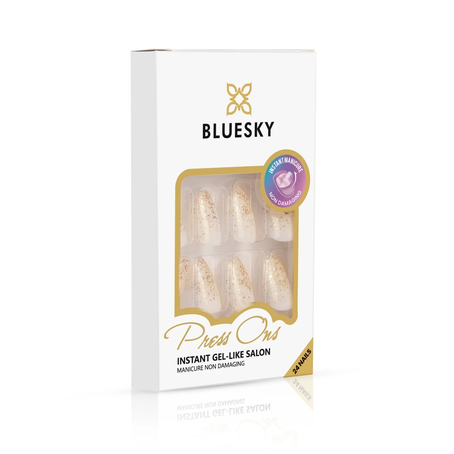 Almond Golden Glitter - Press On Nails Set 7 Almond Golden Glitter - Press On Nails Set - Image 7