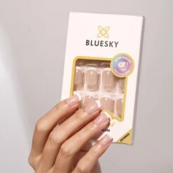 Square Classic French Tip - Press On Nails Set -Bluesky Cosmetics PRESS ONS 03 MARKETING 02