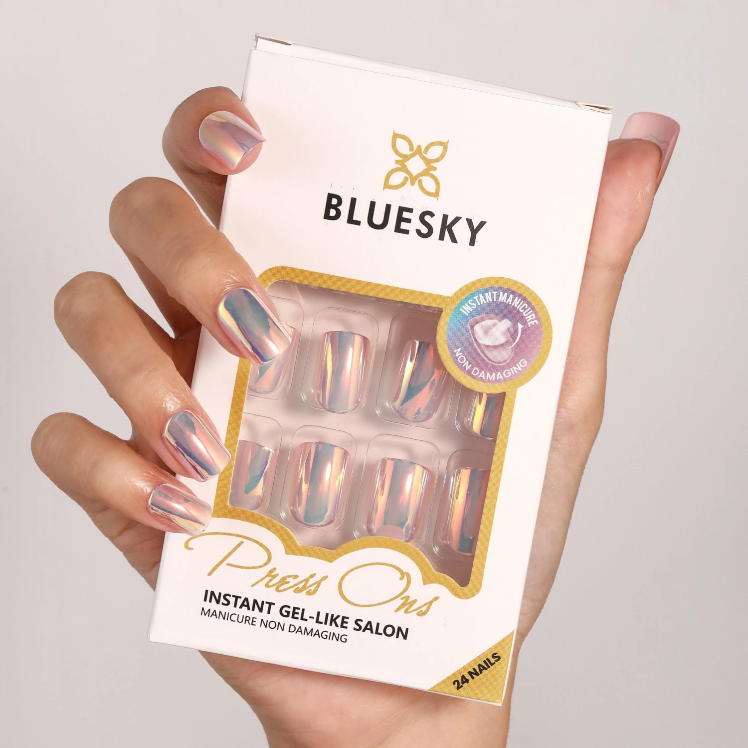 Square Mirror Glaze - Press On Nails Set 4 Square Mirror Glaze - Press On Nails Set - Image 4