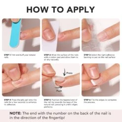 Square Black French Tip - Press On Nails Set -Bluesky Cosmetics PRESS ONS APPLY 06 4