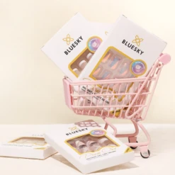 Square Classic French Tip - Press On Nails Set -Bluesky Cosmetics Press On Nails Collection Square 3