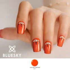 Bluesky Gel Polish - ELECTRIC ORANGE - 80577 15 Bluesky Gel Polish - ELECTRIC ORANGE - 80577 -Bluesky Cosmetics bluesky gel polish electric orange 80577 bright light neon solid cosmetics nail manicure 976