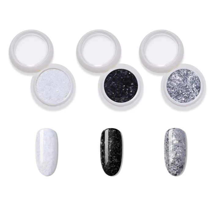 Bluesky Nail Art Foil Trio - Silver, Black, White 1 Bluesky Nail Art Foil Trio - Silver, Black, White
